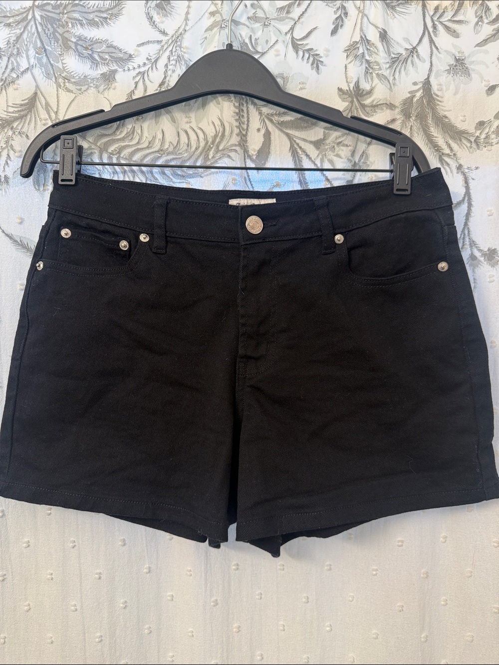 Juicy Couture Black Denim High-Rise Jean Shorts